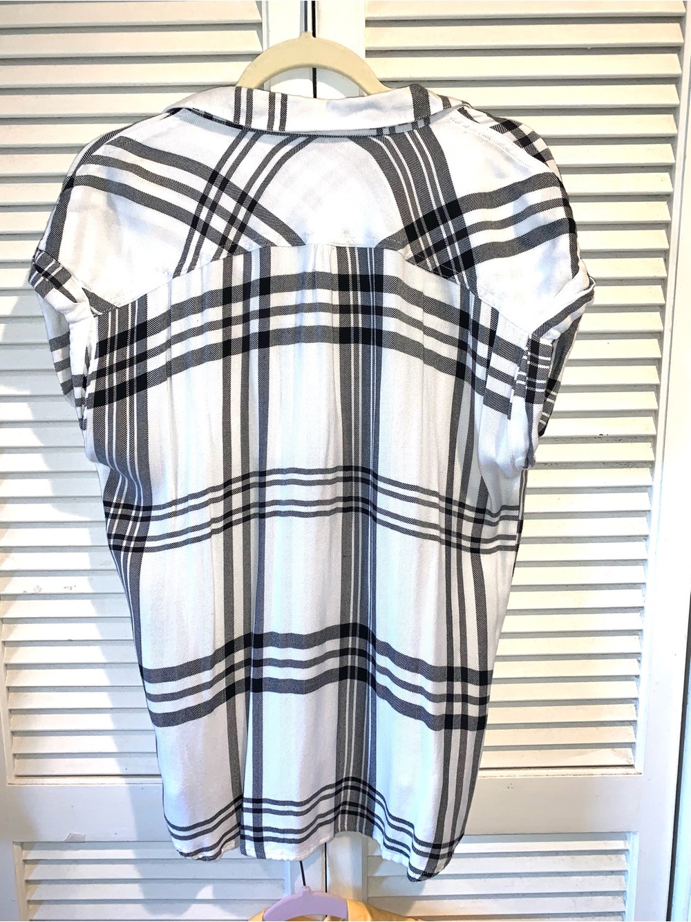 Alexander Jordan white and Black plaid short sleeve button down Women’s shirt M - Picture 2 of 6